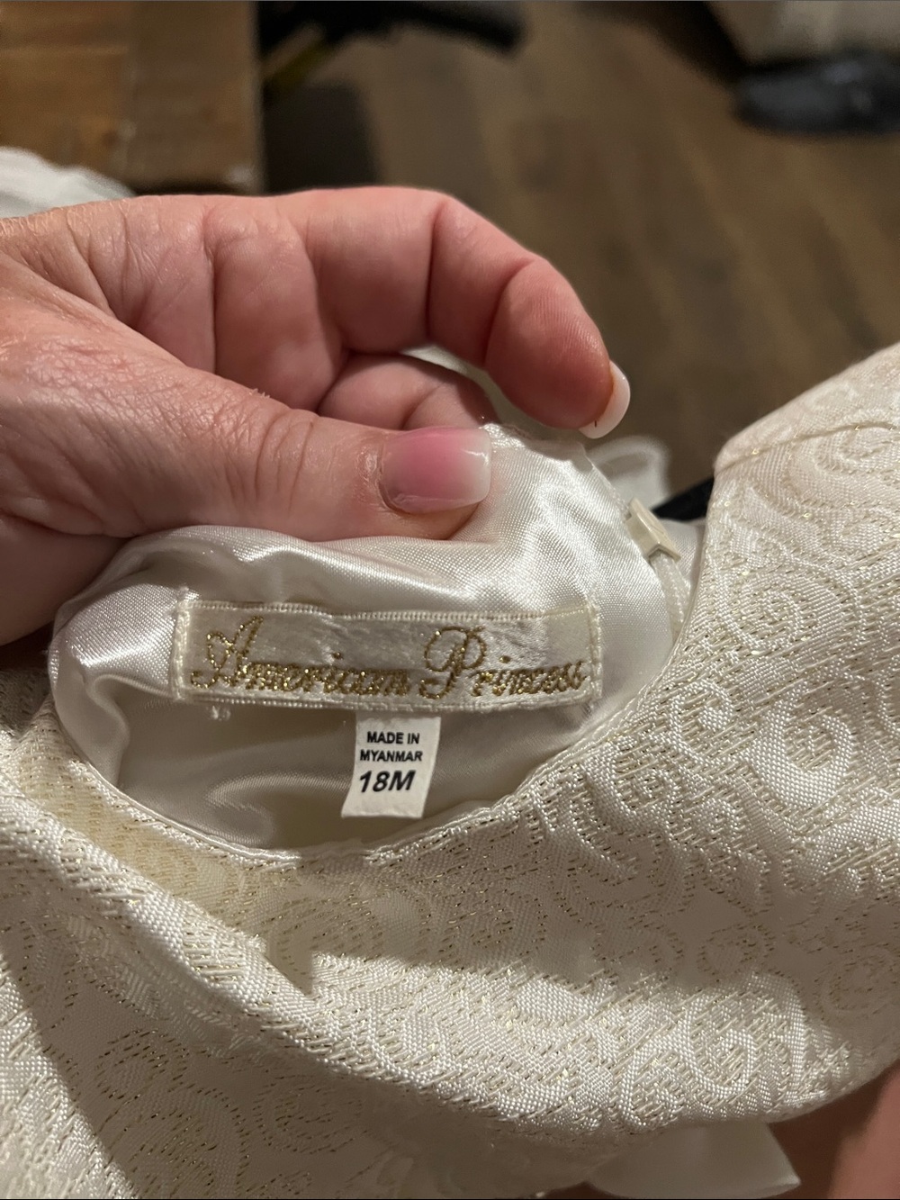 American Princess Ivory Embellished Tulle Bow Dress - Picture 5 of 8